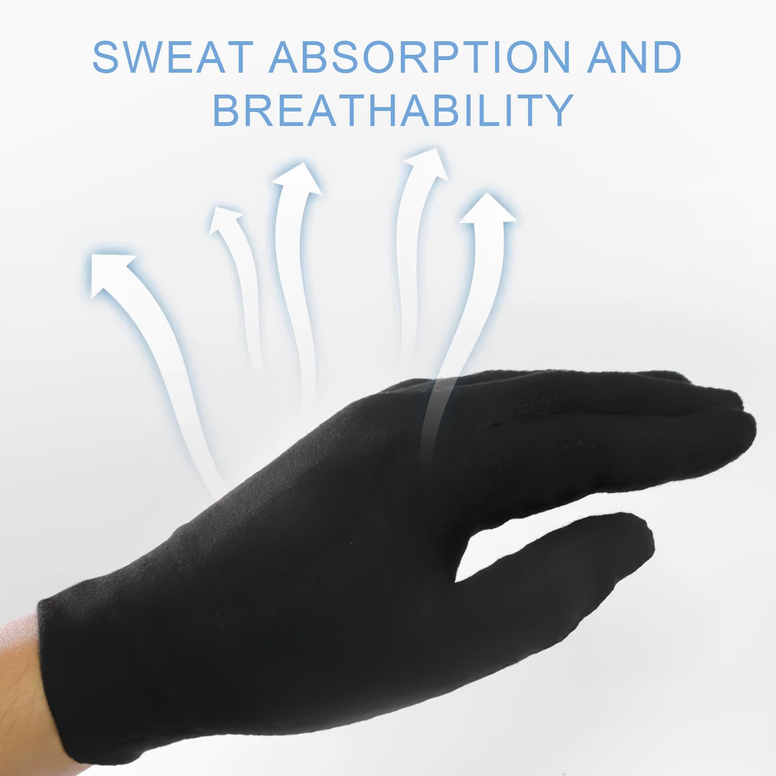 Lot De 4 Gants Noirs Fins En Coton - Pour Bijouterie, électronique, Soin - Sensibilité Tactile - Taille Unique