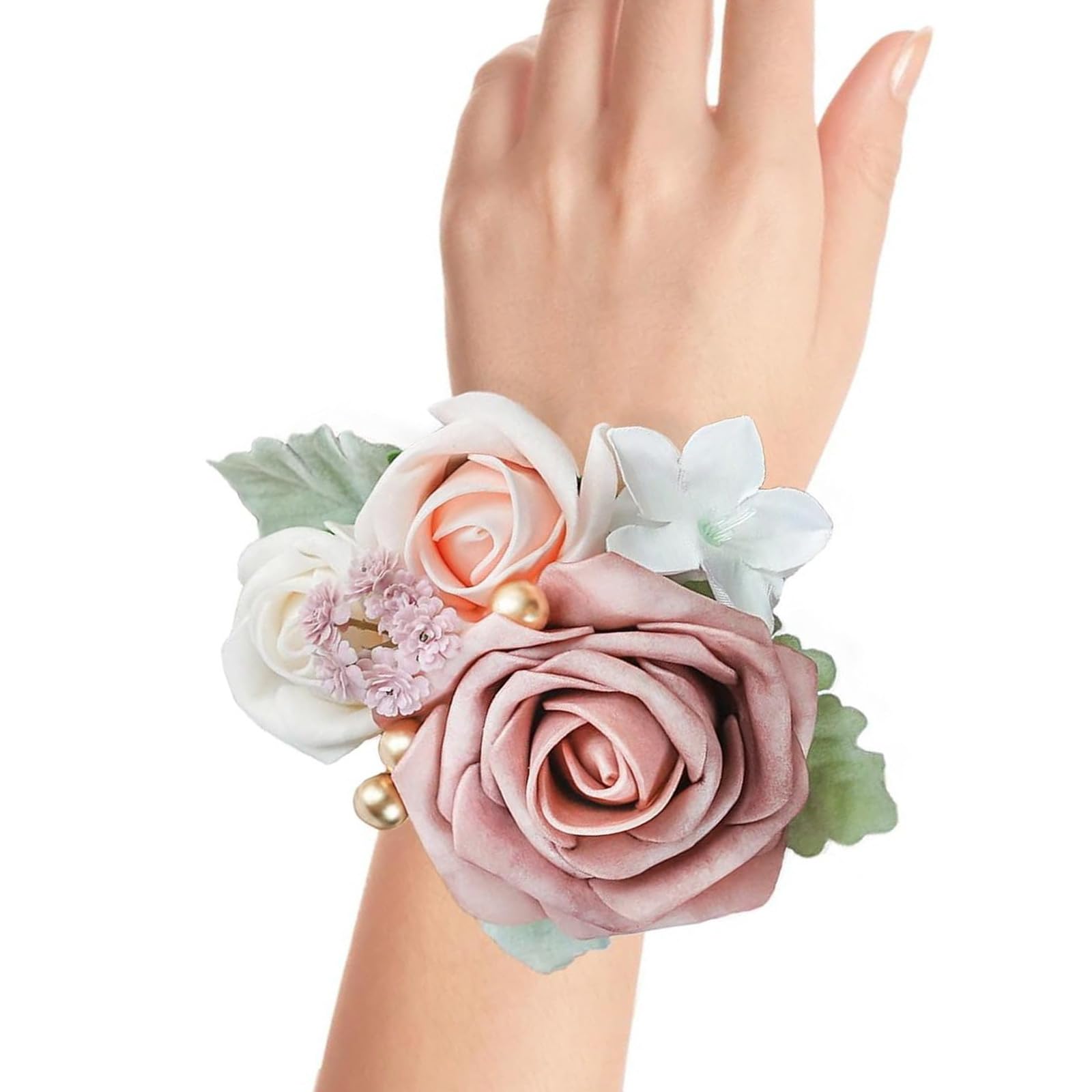 HDOYTXXM Lace Flower Wristband Bride Bridesmaid Artificial Rose Wedding Ceremony Corsage Wedding Wrist Flower