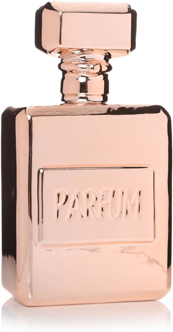 Perfume Bottle Shaped Money Bank Metallic Copper Cute Coin Storage