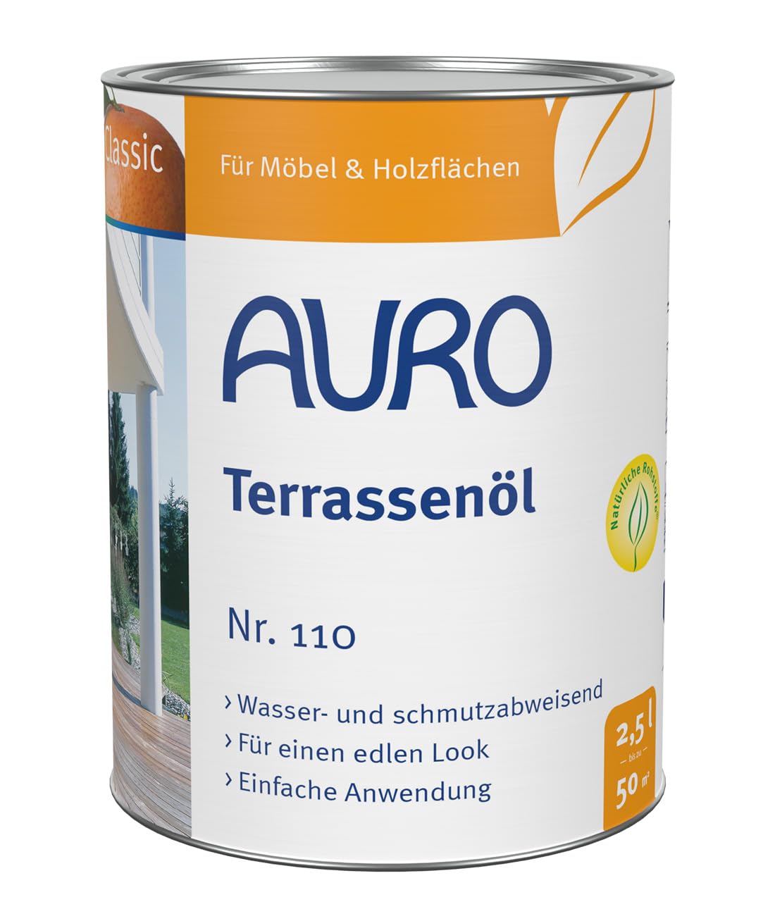 AURO Terrassenöl Classic Nr. 110-81 Teak, 2,50 Liter