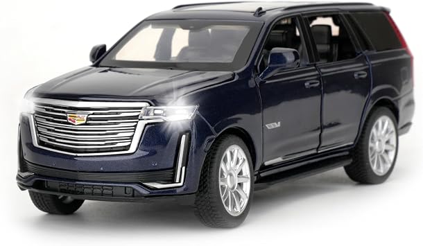 132 Scale Car Model Collectibles Escalade SUV Diecast Toy Car Made of Zinc Alloy with Sound and Light for Adults Boys Girls 3 4 5 6 7 8 Blue