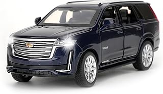 1:32 Scale Car Model Compatible for Collectible Escalade SUV Diecast Toy Vehicle, Zinc Alloy Pull Back Toy Car with Sound and Light for Adult Boys Girls 3 4 5 6 7 8 (Blue)