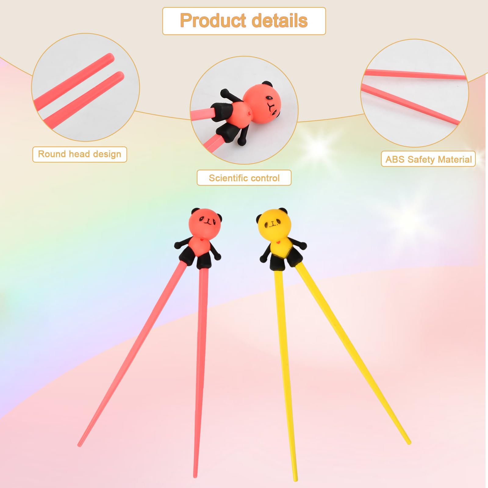 YILANJIN Bacchette, bacchette panda, bacchette per principianti, riutilizzabili, antiscivolo, per bambini, resistenti al calore, graziose bacchette personalizzate per ramen piatti asiatici (B