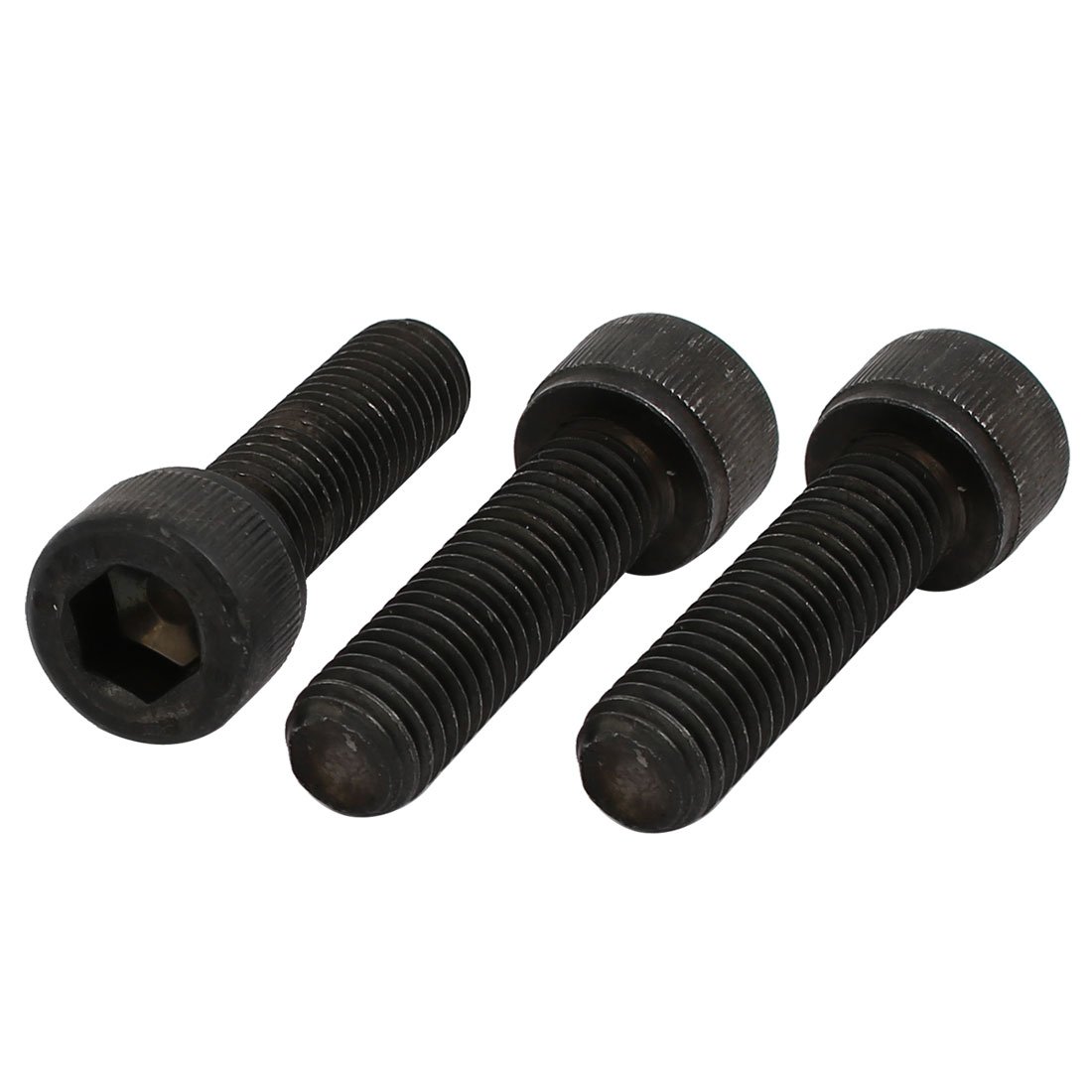 3 Vis à Six Pans Creux M10x35mm Filetage à Gauche - Grade 12.9 Noir - Par Uxcell