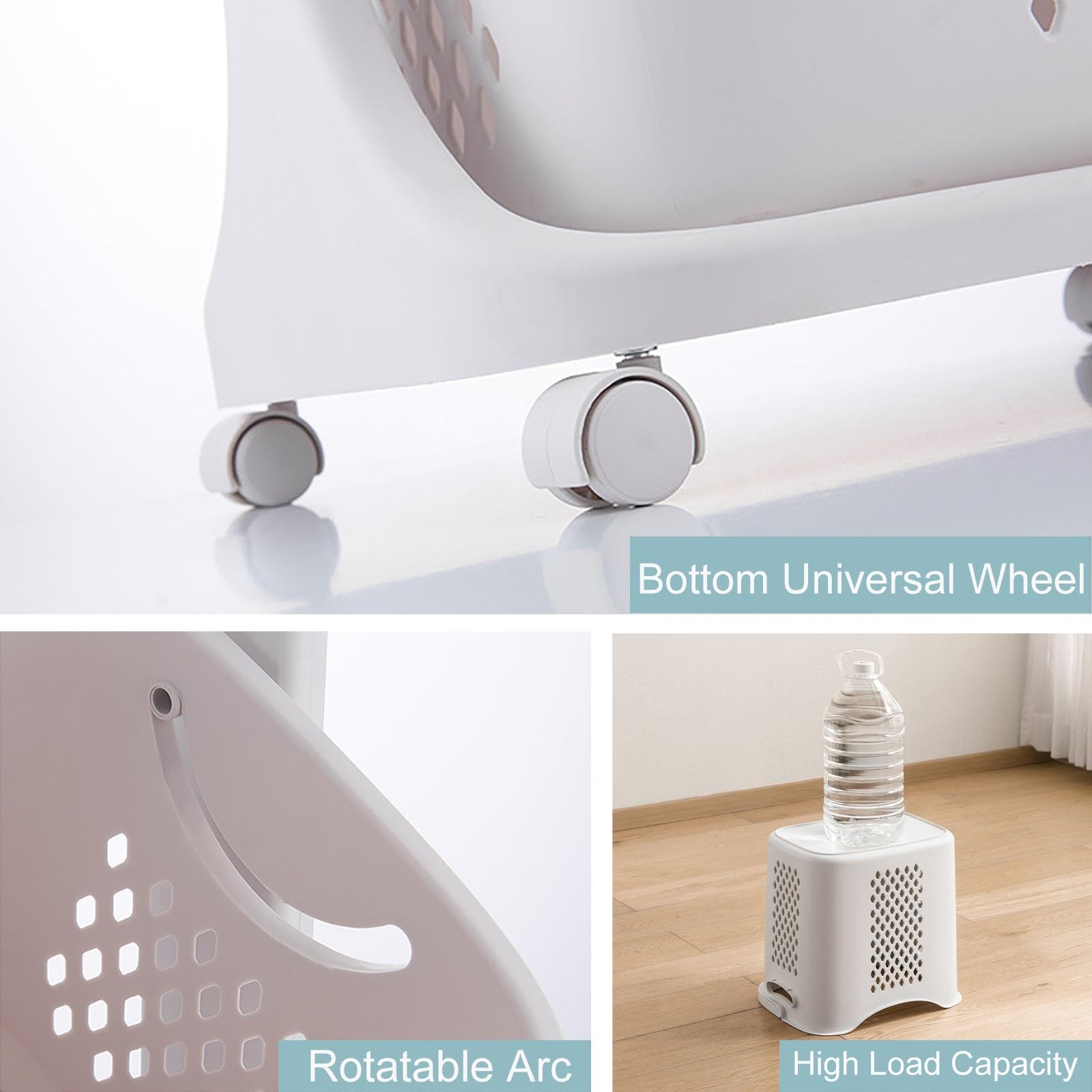 Sto Solut - Cesto portabiancheria portatile con manici, rimovibile, per lavanderia, camera da letto, bagno, salvaspazio