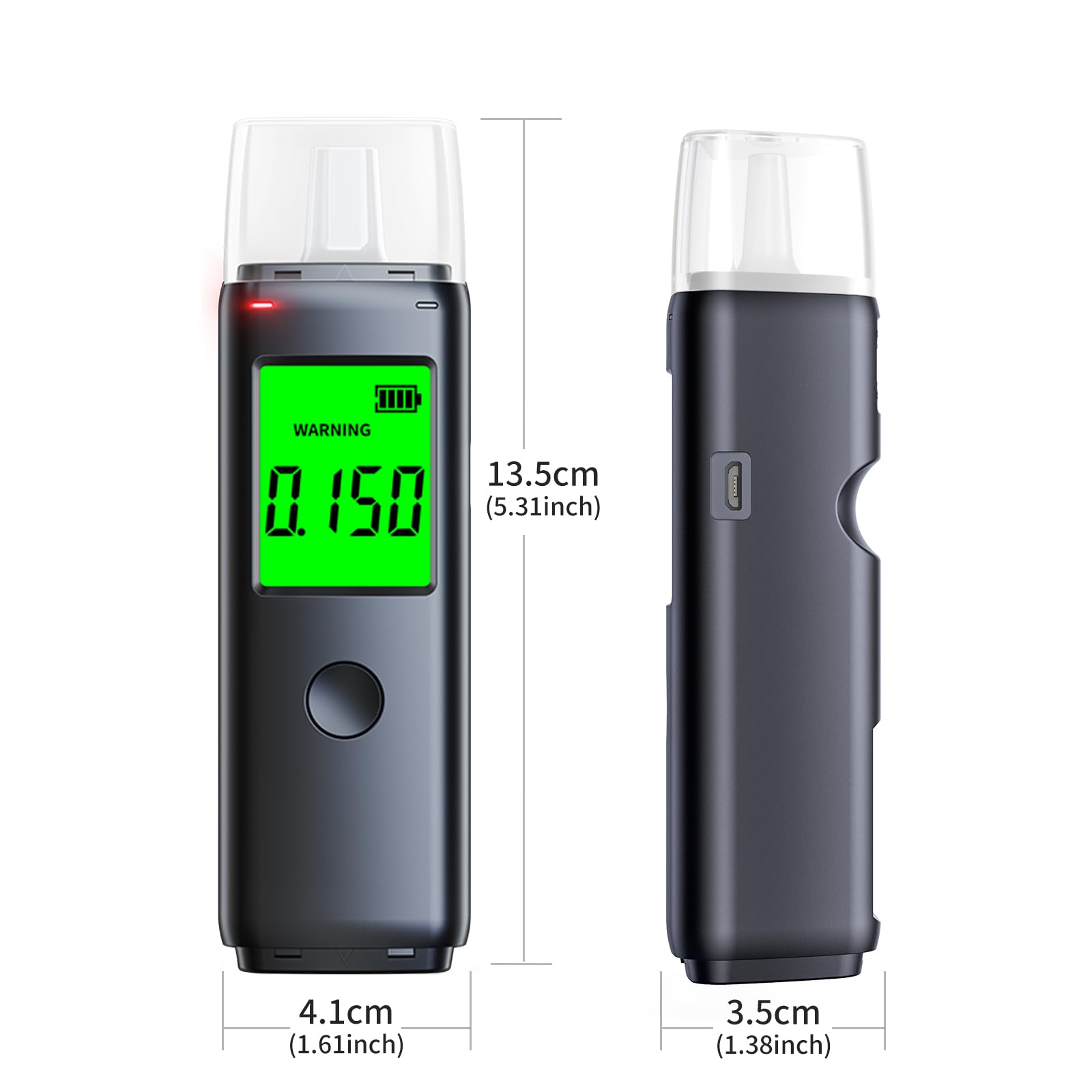 ZBK Éthylotest Automatique Double Mode, Testeur d'alcool 2 en 1 Rechargeable par USB, Portable, Précis et Rapide, pour Usage Personnel, Partageable en Toute Sécurité