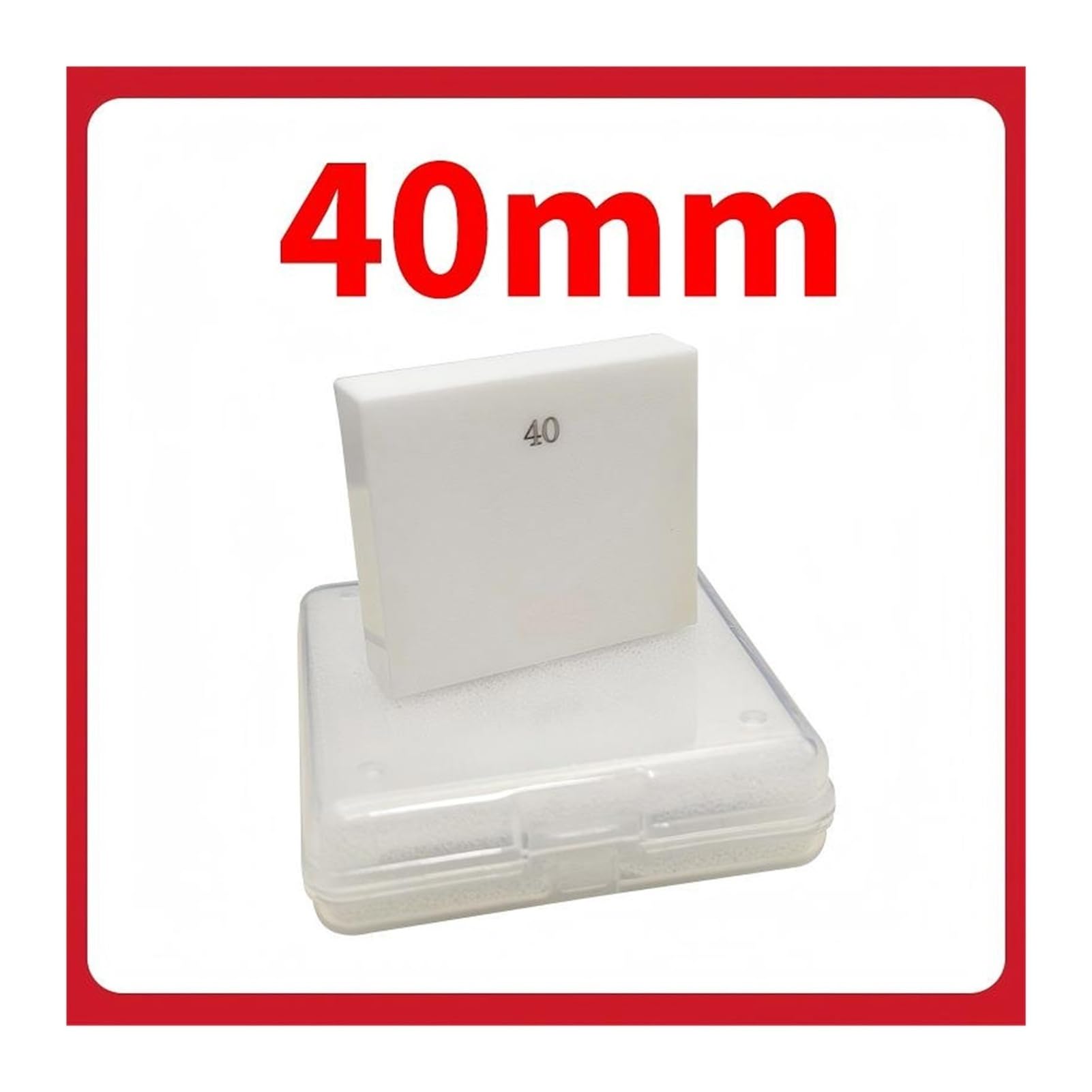 Calibrador cerámico de un solo bloque 30mm, pieza punto decimal, calibrador micrométrico, calibre estándar, grado 0 para metrología profesional(40mm)