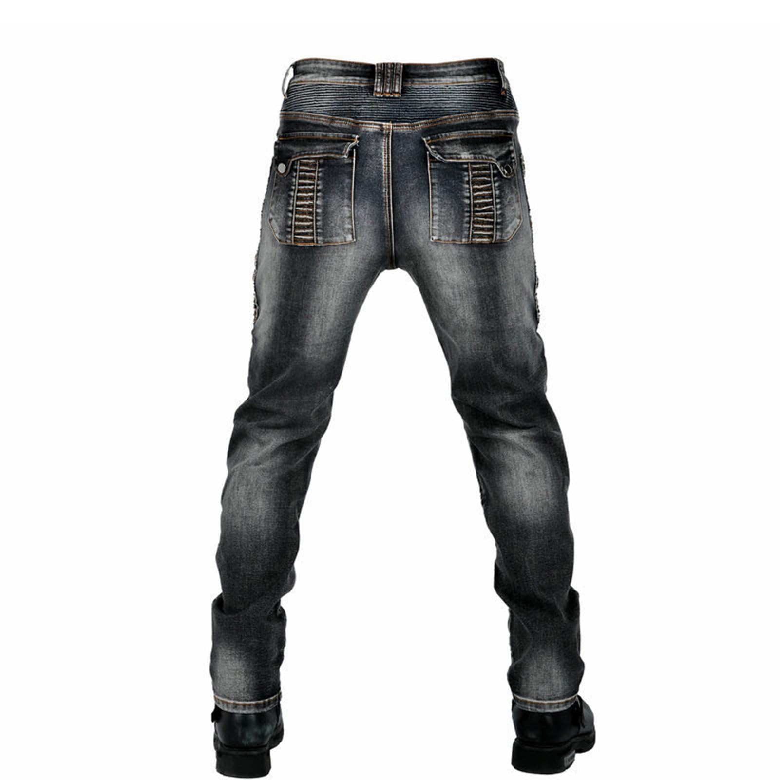 Motorradhose Herren, Motorrad Jeans Herren mit Protektoren, Aramidfaser Jeans Motorrad, Motorrad Hose mit Oberschenkeltaschen