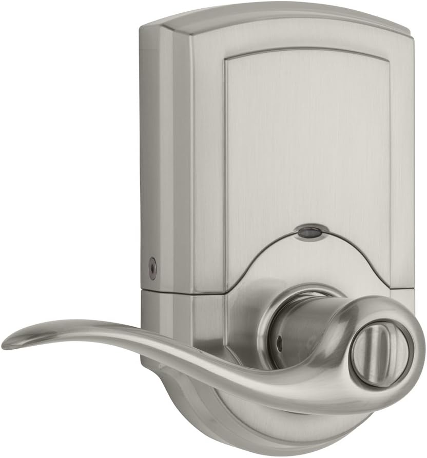 Kwikset 911 SmartCode® Electronic Keypad Lock w/Tustin Lever featuring SmartKey® in Satin Nickel