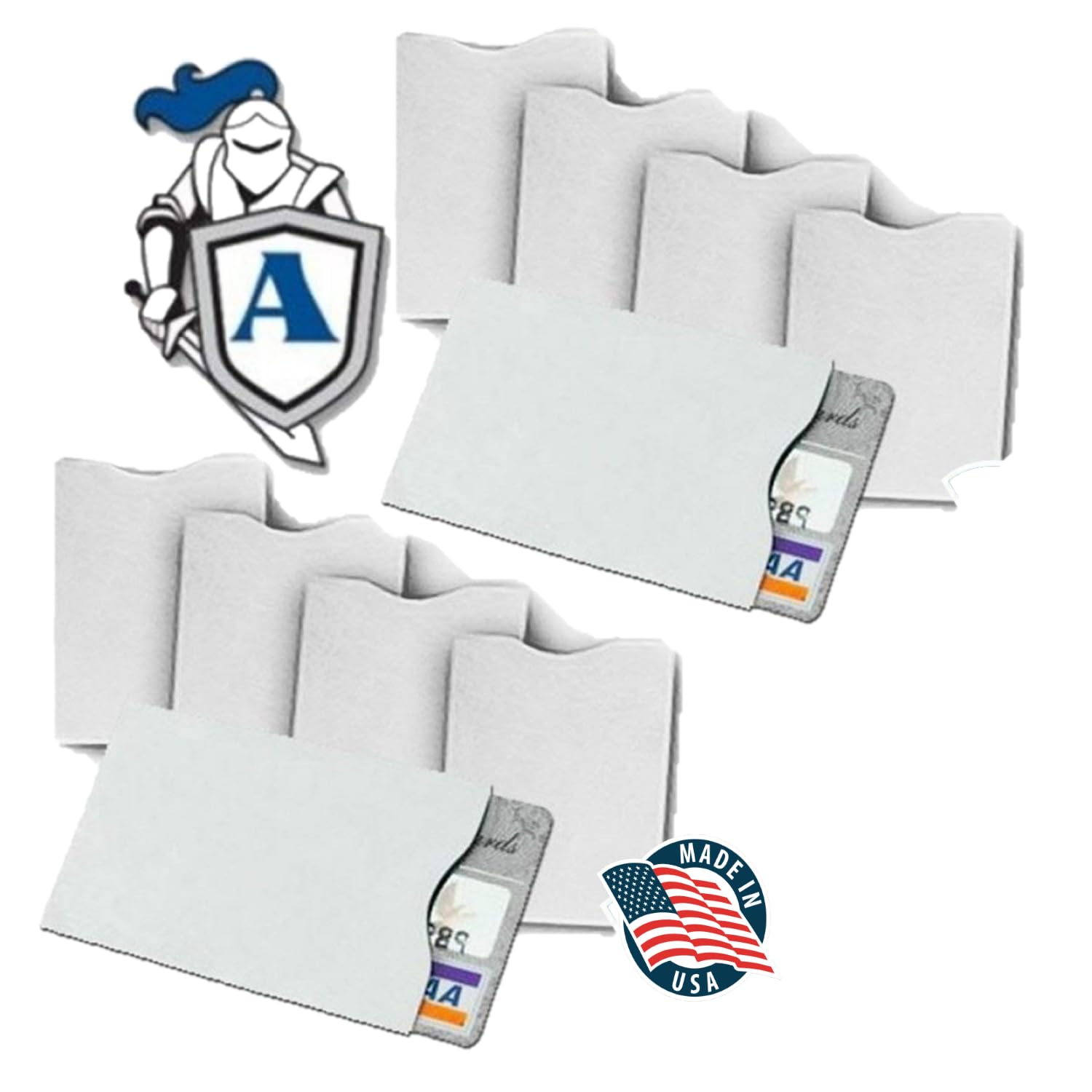 TYVEK Credit Card Sleeves Protectors 100% MADE IN USA - For Travel wallet or purse. RFID Blocking 13.56 Blank White SPG-TYVEK-RFID-CCP Semper Paratus
