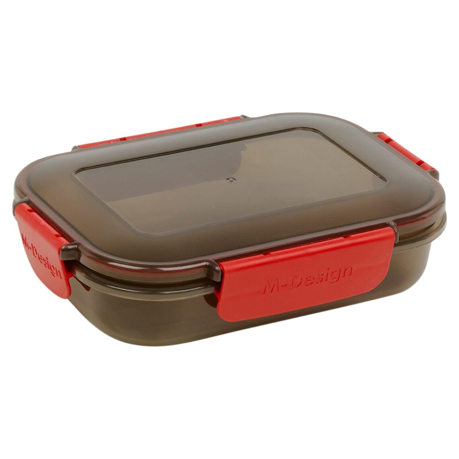 URBN-CHEF Plastic Lunch Box Food Storage Air Tight Rubber Seal Container with Clip Lock 600ml (1, Red/Black) — image 1