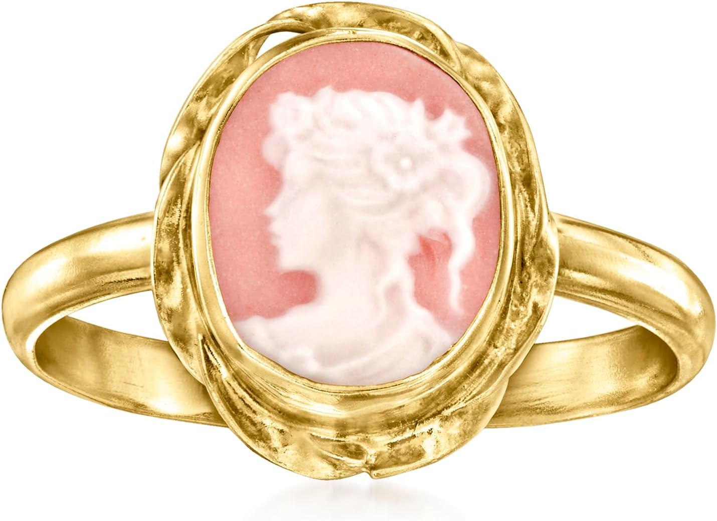 FR-57 シードパールとアゲートカメオ K18 アンティークリング 指輪 FR