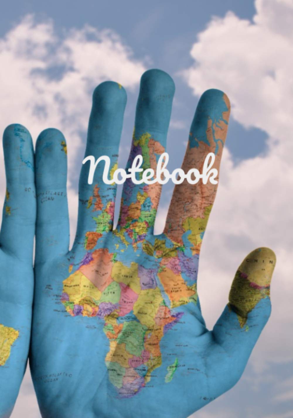 Notebook: world in hands, Size (7·10 Inches), 310 Pages, Lined paper.