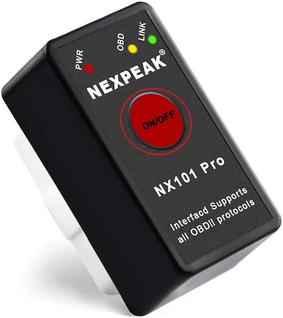 NEXPEAK Bluetooth OBD II Scanner OBD2 ELM 327 V1.5, OBD2 OBDII Scanner Car Diagnostic Bluetooth Scan Tool ON/Off Switch Auto Car Code Reader Android Device