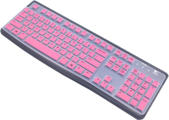Funda Protectora de Silicona para Teclado Logitech K120 y MK120 Rosa miniatura 4