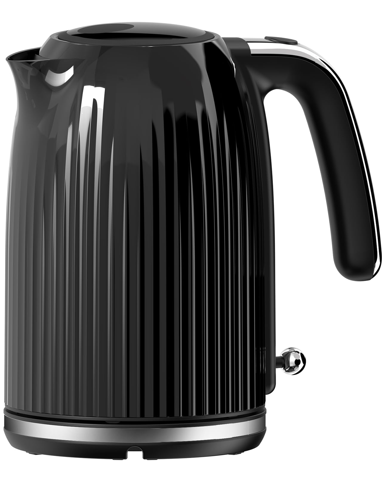 1.7L Electric Kettle Quick Boil, 1500W, Non BPA, Safety Auto Shut Off, Boil Dry Protection, Easy Clean with Wide Opening, Heat Resistant Handle, 360°Swivel Base, Black