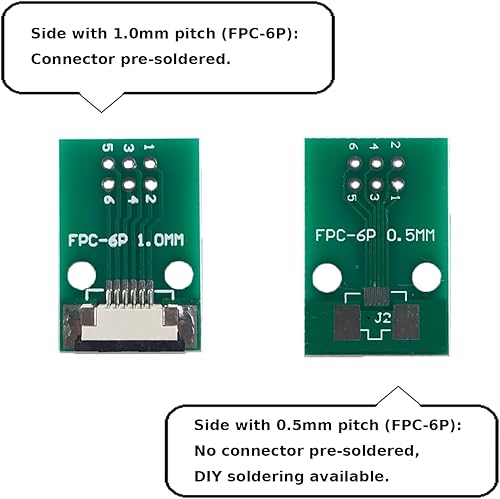 Miniatura 5 de MTCELL 3 unids FFC FPC PCB Converter Board 20 Pin 0.039 in 0.020 in Echada para sumergir 0.100 in para FCC par cable extender adaptador