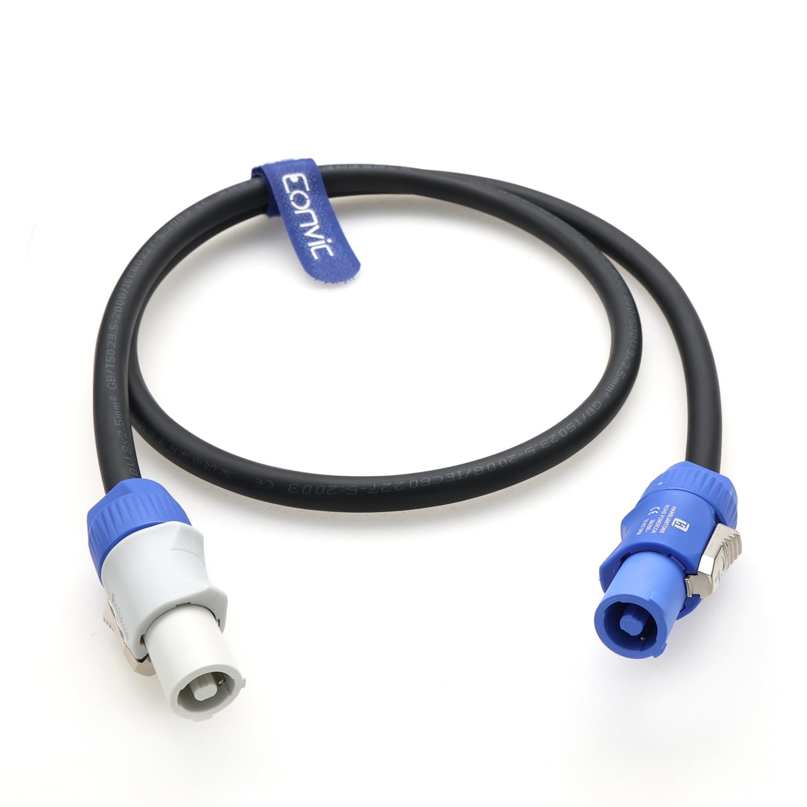 PowerCon Cable de extensión de alimentación para haz de visualización LED, luz de cabeza móvil, equipo de audio y video, entrada SAC3FCA a salida SAC3FCB 20A 250V (50 pies/15 m)