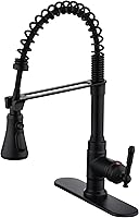 Vista 10 de Kitchen Sink Faucet with Pull Down Sprayer,Brushed Nickel Kitchen Faucet Spring Gooseneck Faucet Pull Out,Single Handle High Arc Kitchen Sink Faucet