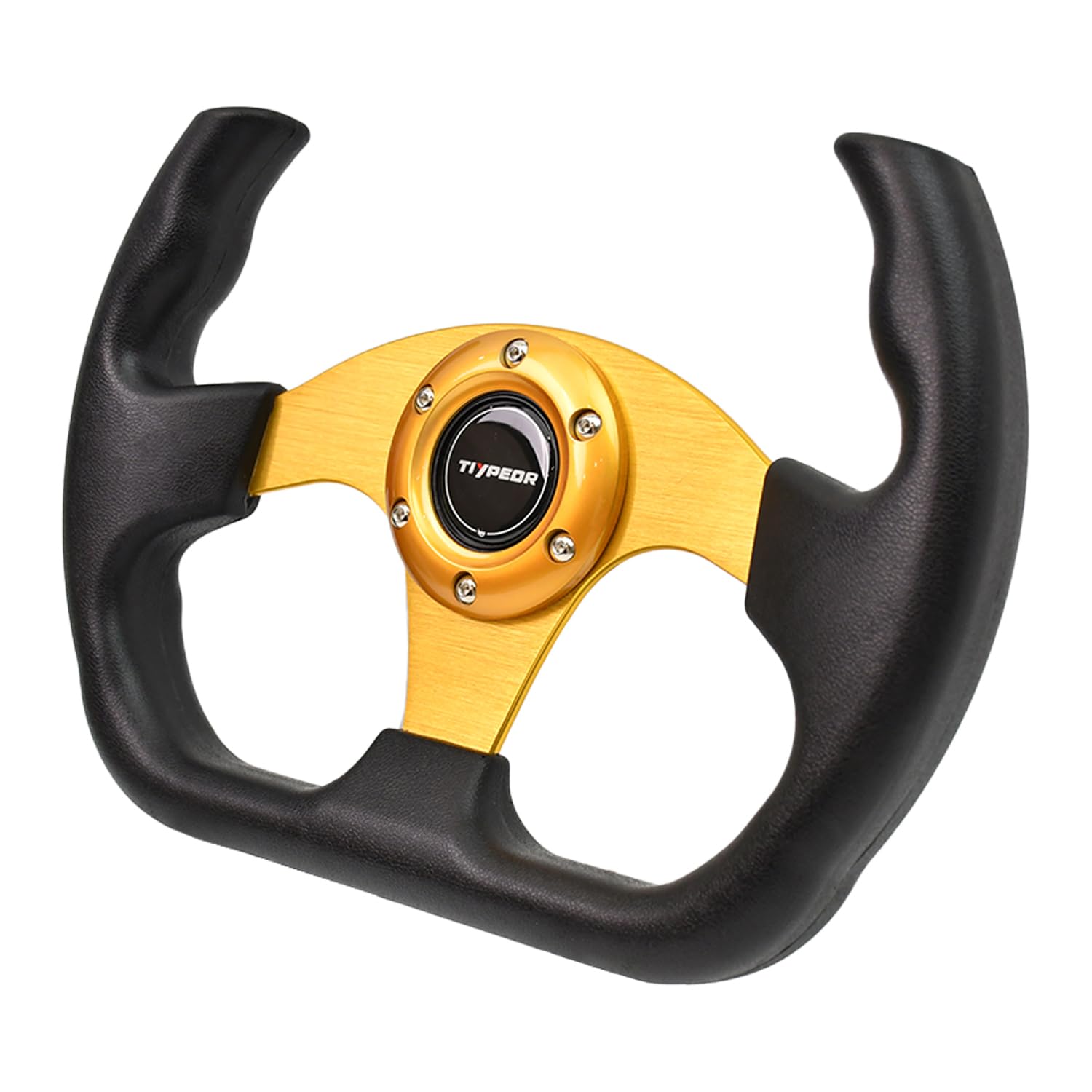 D-förmiges Go-Kart-Rennradlenkrad 320 mm (12,6 Zoll) Universal, modifiziertes Drift-Gaming-Lenkrad aus Vinylleder für Sim-Driving, Motorsport, JDM