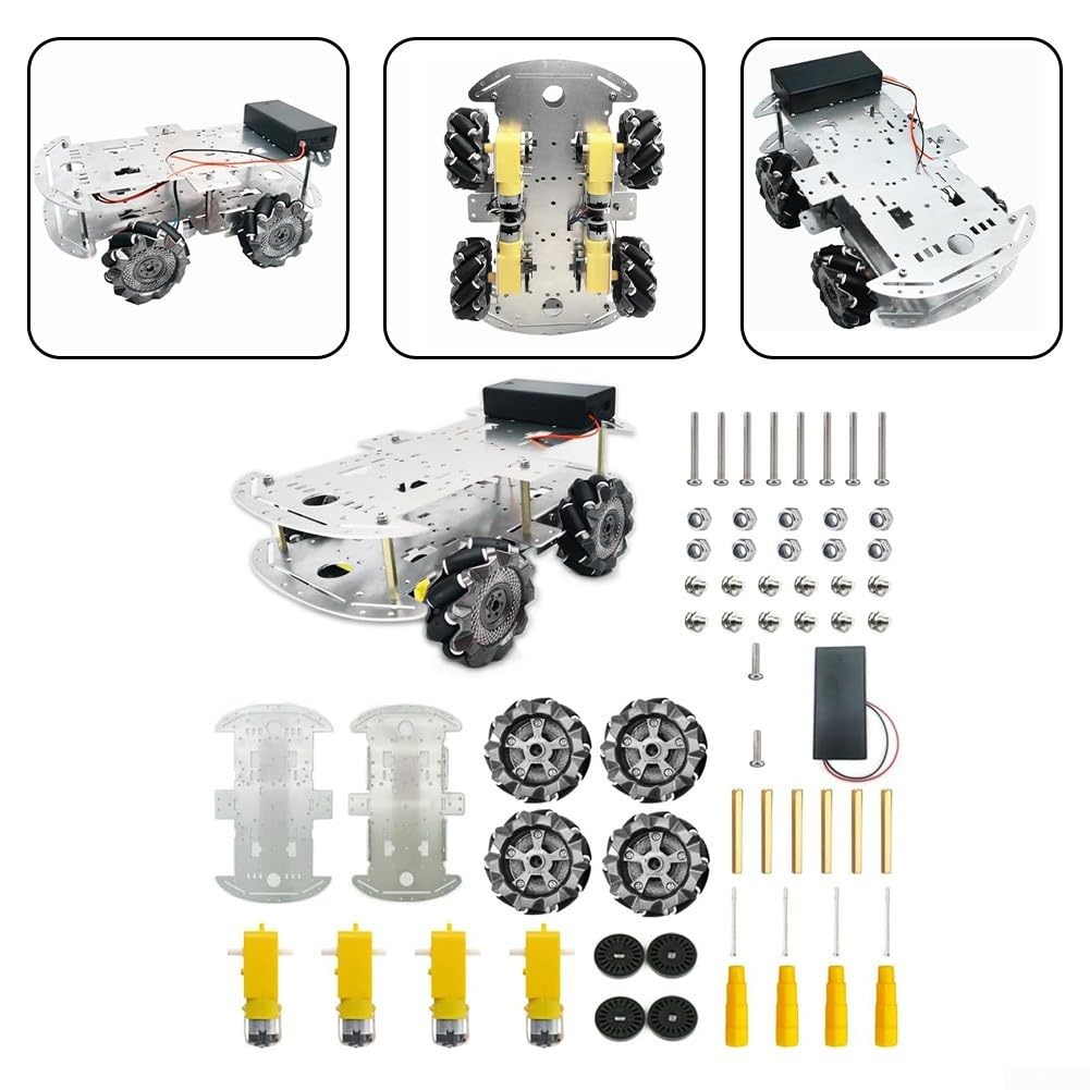DIY para Mecanum Wheel Robot Car Kit con chasis de Metal Motor Smart 4WD Vehículo para Arduino para Raspberry Pi Robótica Proyectos