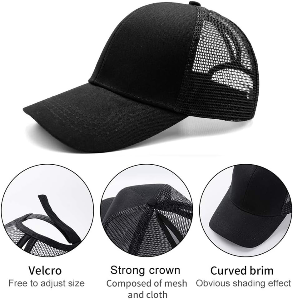 Cappello Baseball Donna Ragazza Cavallo Ricamato In Cotone - Unica, Regolabile, Nero