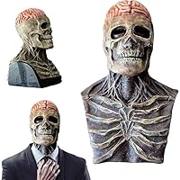 Halloween Totenkopf Maske Mit Gehirn-Design & Hut - Gruselmaske Für Erwachsene