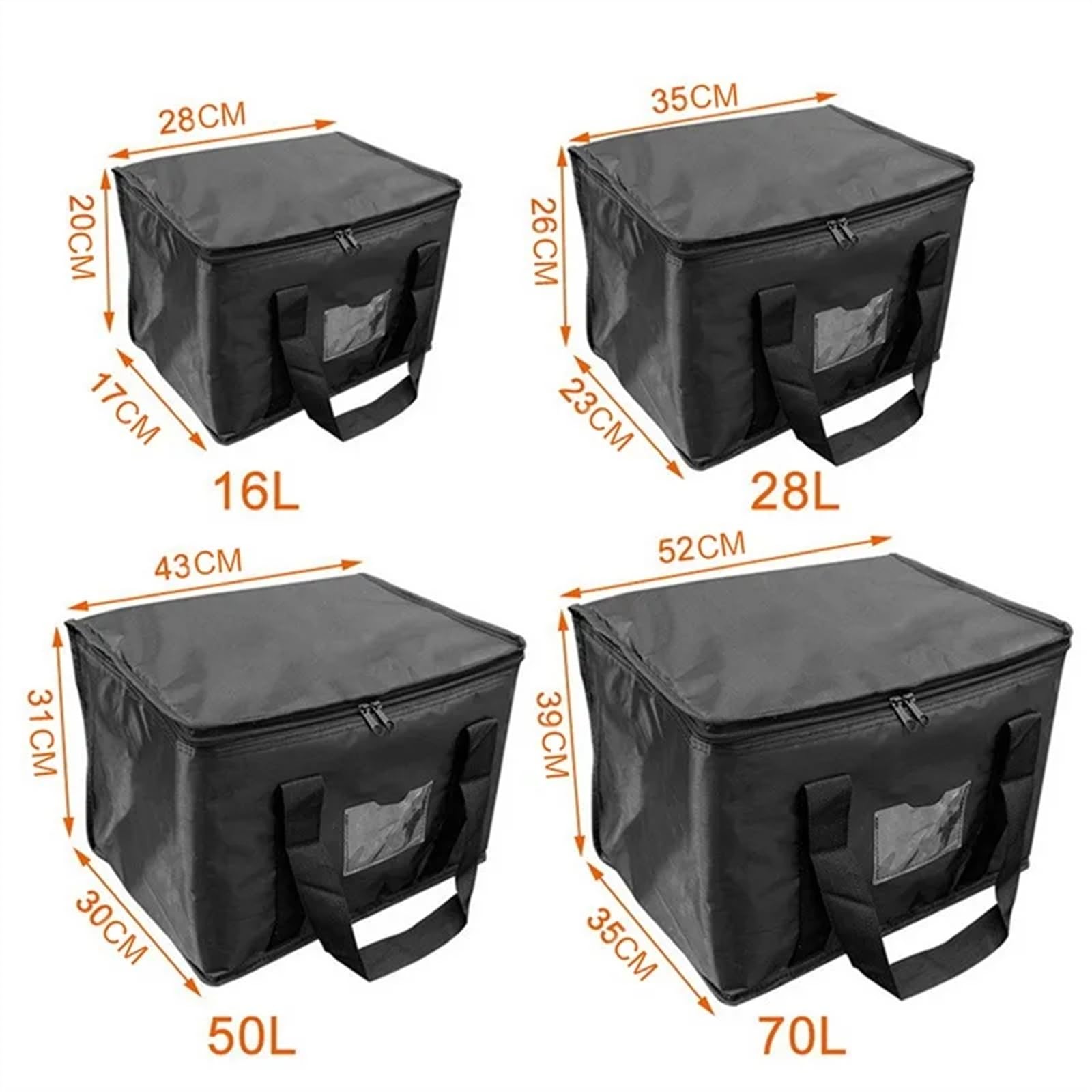 Borsa Termica, Borsa Termica Grande Pizza 16L/28L/50L/70L Borsa Uso apto para la consegna di cibo Borsa Uso apto para la spesa riutilizzabile isolata Borsa Uso apto para buffet Server Vassoio riscalda