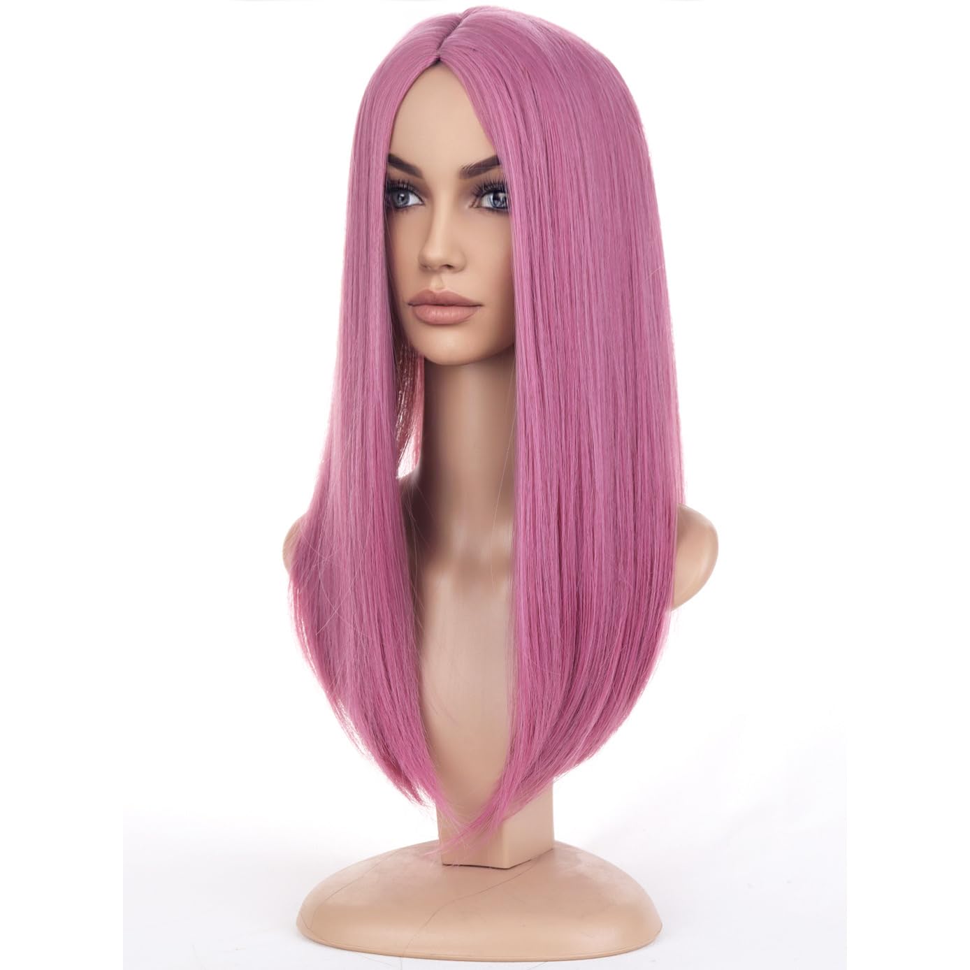 BERON Purple Long Wig for Women Straight Girls Taro Purple Costume Hair Wigs Middle Part Heat Resistant Synthetic for Cosplay Party or Daily Use Wig