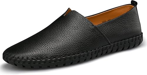 Mocasines de cuero genuino para hombre, suaves, transpirables, hechos a mano, con costuras a la moda, casuales, ligeros, zapatos de vestir para