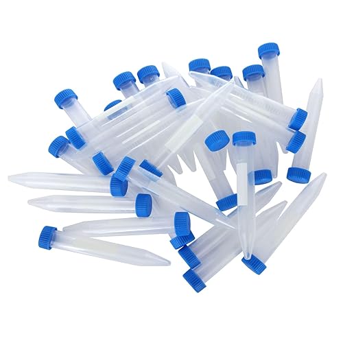 Miniatura 7 de AKOLAFE 200 Pack 15ml Centrifuge Tubes, 15 ml Conical Centrifuge Tubes with Graduated Marks, Write-on Spots and Blue Screw Caps, Leak Proof Plastic