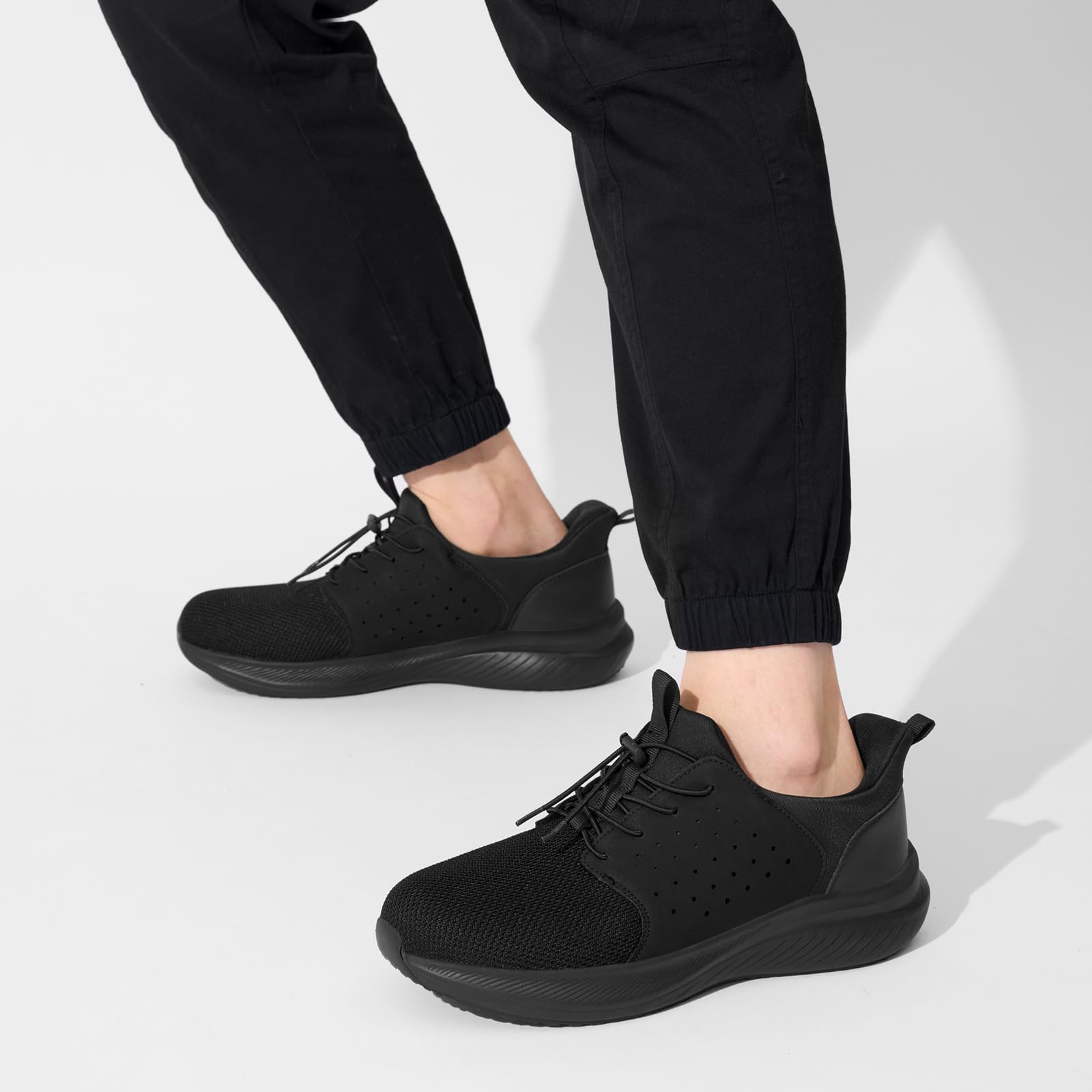 HEEZ Zapatillas de Deporte Slip On Zapatillas Running Hombre Ligeros Transpirables Caminar Bambas Casual Gimnasio Fitness Gym Atlético Trekking Tenis Asfalto Trabajo Sneakers