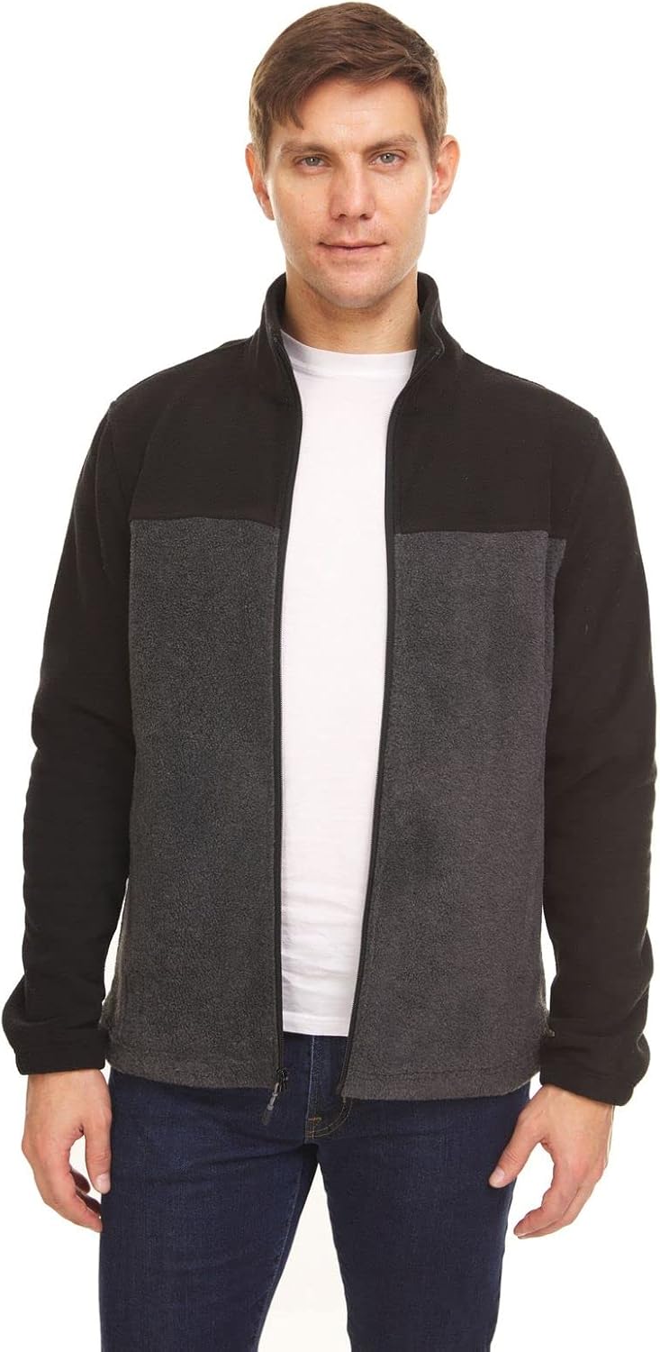 Swiss Alps Mens Full Zip Performance Polar Fleece Jacket Sweatshirt with Pockets