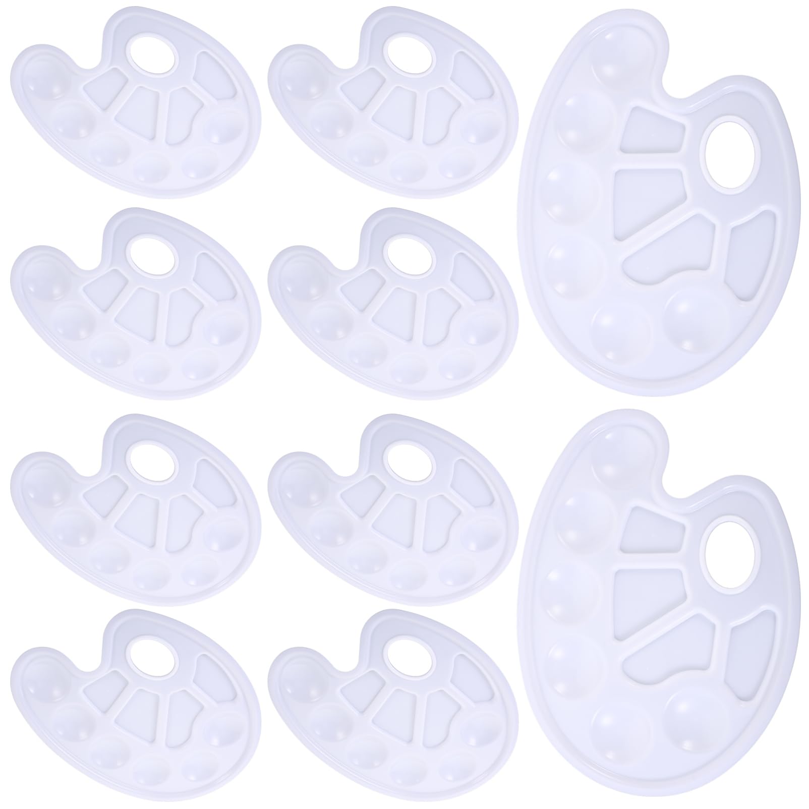 VILLCASE 4 Sätze Mischpalette Malpalette Tabletts Farbbecher Platte Kunststoffpaletten Kunststofffass Farbwanne Künstlerpalette Farbtablett Plastik Weiß 10 Stück * 4