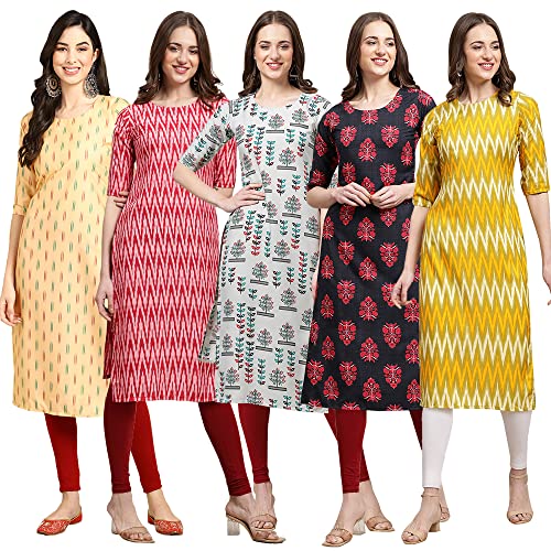 Image of Pinkmint Women's Crepe Digital Print Straight Kurta (D-353-345-369-360-370)