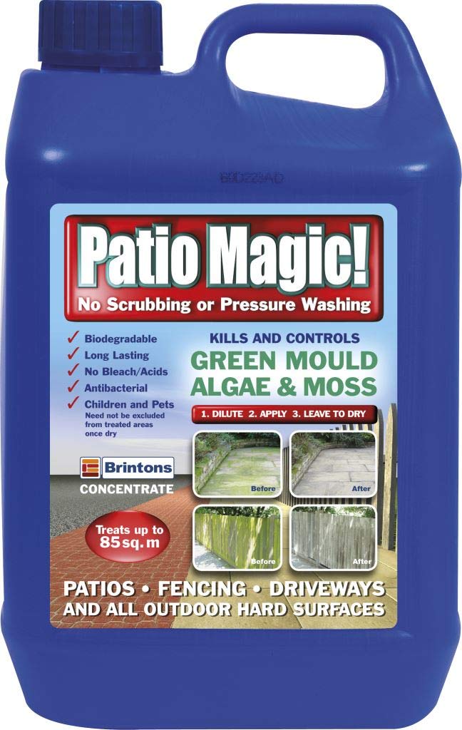 Value Pack of 2 (Save on Postage) - Patio Magic! 2.5 Litres Liquid Concentrate Mould, Algae and Moss Killer