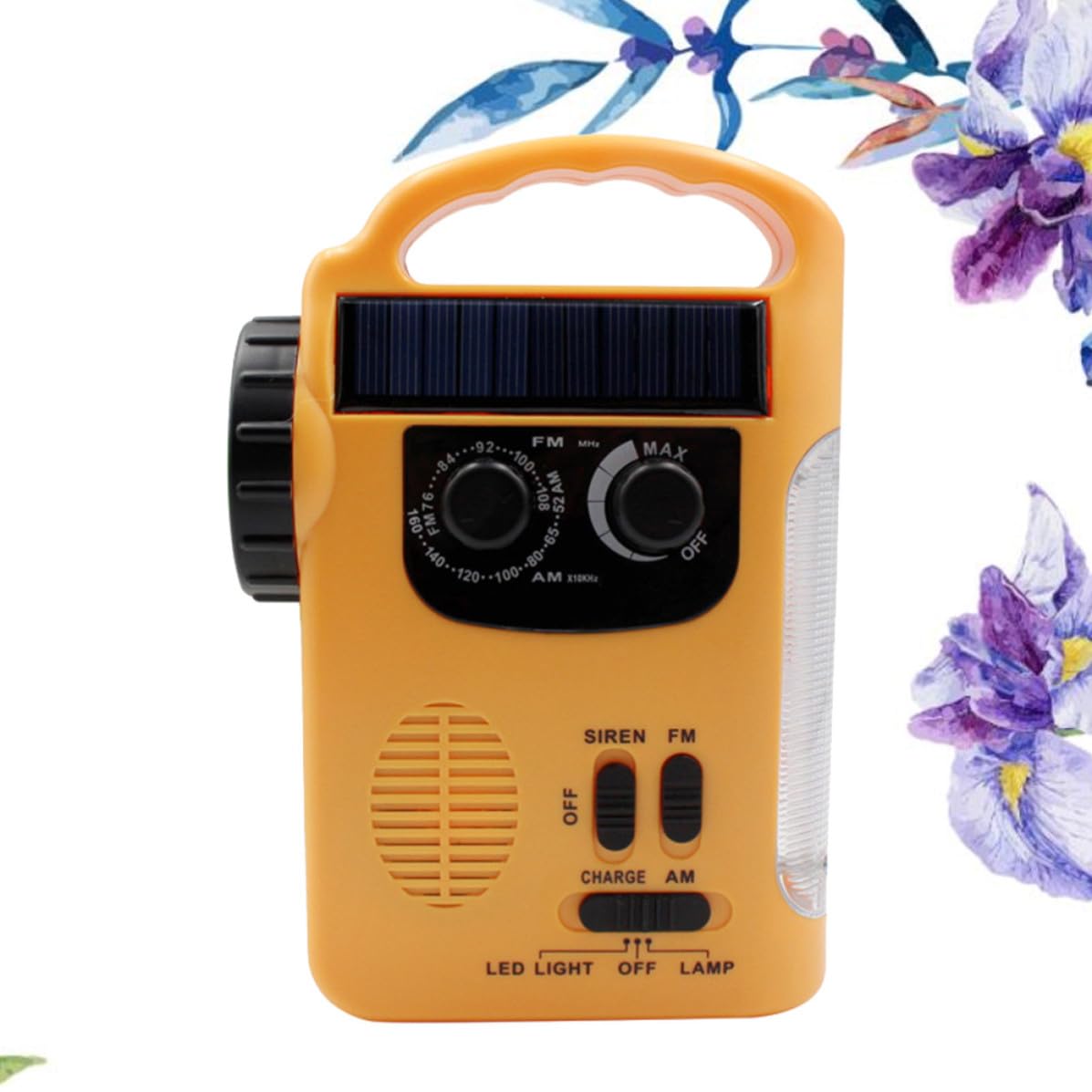 TOYANDONA Solarbetriebene Campinglampe mit Handkurbel Multifunktions LED Leuchte aus Kunststoff mit 13 Leds Wiederaufladbar für Outdoor und Notfälle
