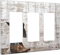 Vista 58 de Puerta de castillo de madera de mediados de siglo, estilo griego, cubierta de interruptor de luz de palanca individual, placa decorativa de pared