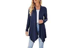 Women's Open Front Draped Travel Cardigan