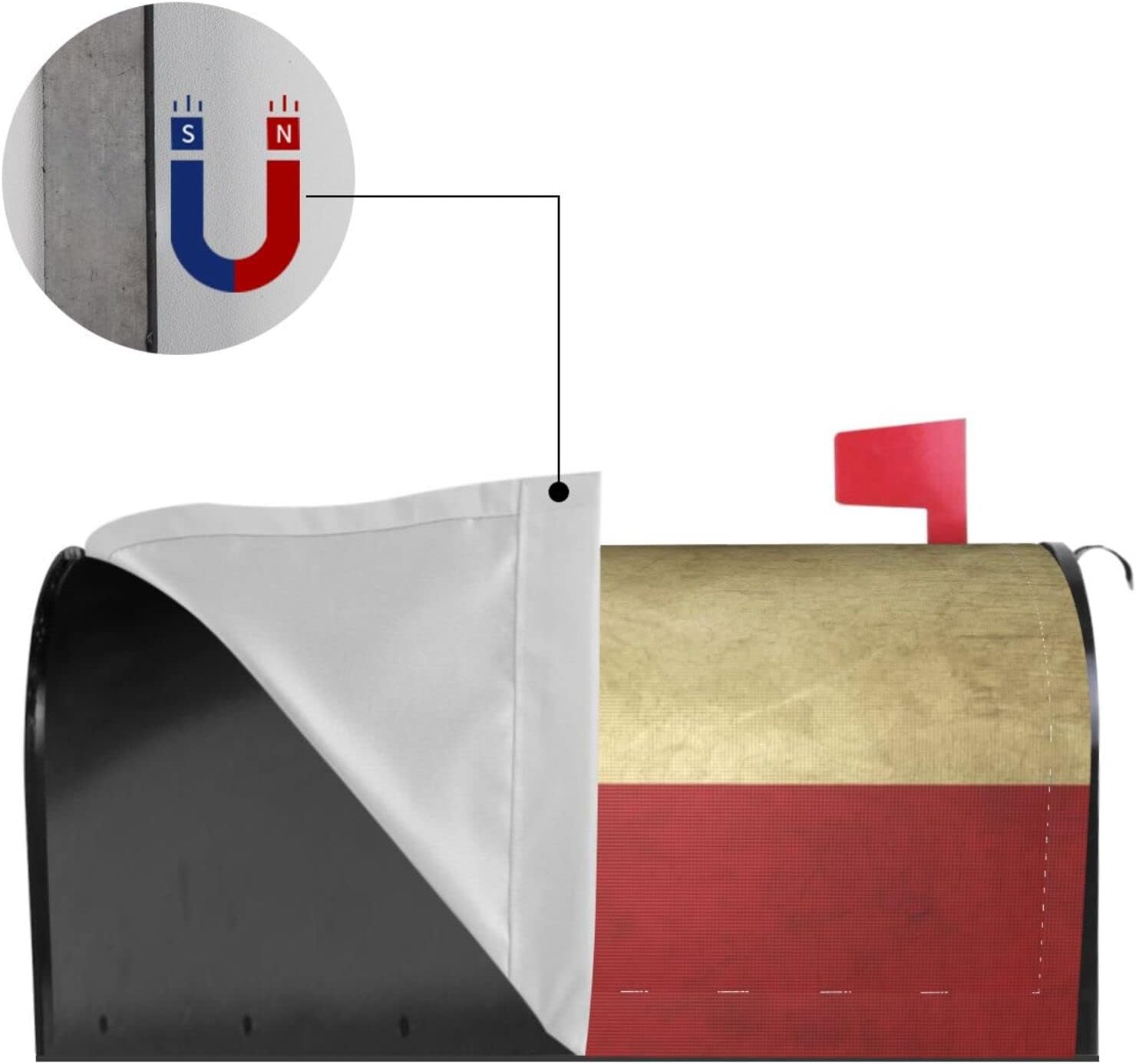 Texas Lone Star State Flag Pattern Magnetic Mailbox Cover Waterproof MailWraps Letter Box Cover for Garden Yard Outdoor Decor Large Size - 25.5 x 21 in