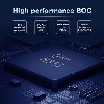 Android TV Box TV Box Android 10.0 2GB RAM 16GB ROM H313 Quadcore Cortex-A53 يدعم WiFi 2.4/5.0GHz BT5.2 HDR10.0 3D 4K 1080P Android Box