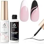 Beetles Pastel Gel Liner Nail Polish Set, 12 Colors Spring Sheer Pink Nude Blue Purple White Yellow Orange French Line Swirl Nail Art Gel Polish Soak Off Uv Lamp Manicure Gifts for Women