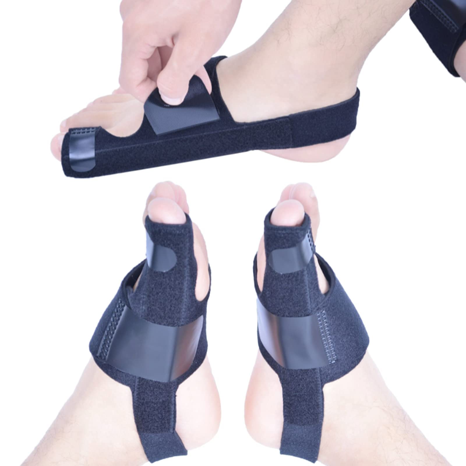 1 para korektorów hallux valgus pedic separatory dużych palców u stóp rękawy łagodzące komfortowy i oddychający materiał dla mężczyzn i kobiet wsparcie na dzień i noc.Bla