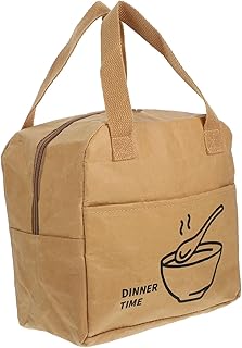 Insulated Lunch Bag Kraft Paper Bento Case with Heat Retention Foil Capacity Portable Lightweight Lunch Box Holder for Work School Picnic