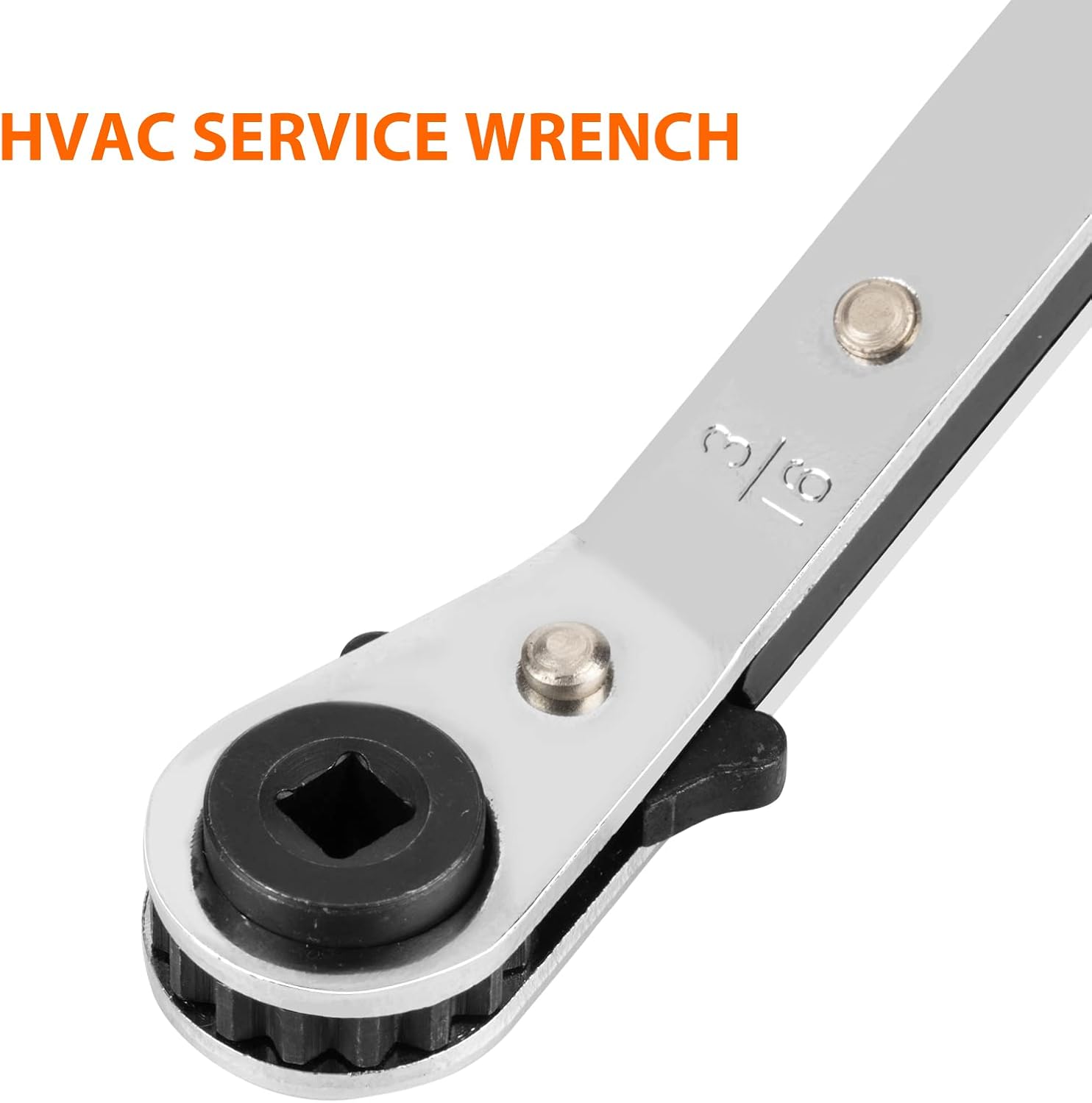 HVAC Service Wrench, Refrigeration Wrench With 2 Pcs HVAC Hexagon Bit Adapter, Premium AC Tools for HVAC, Refrigeration Equipment Repair (3/16”, 1/4”, 5/16”, 3/8”)