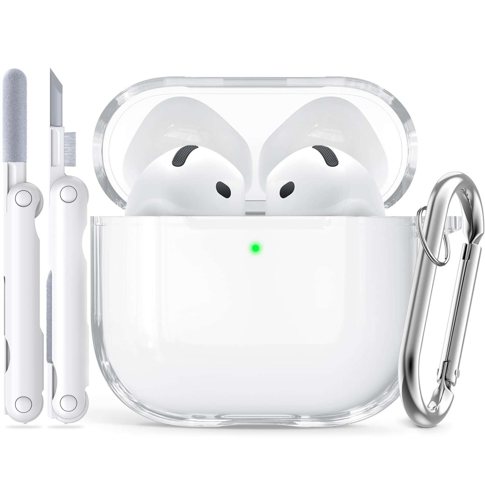 Amazon | Inesore for AirPods4 ケース クリア (2024) カラビナ