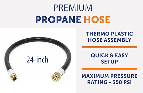 Miniatura 3 de Flame King Conjunto de manguera de plástico térmico para LP y gas natural, 24 pulgadas, 38 pulgadas de diámetro interior, 100383-24, color negro