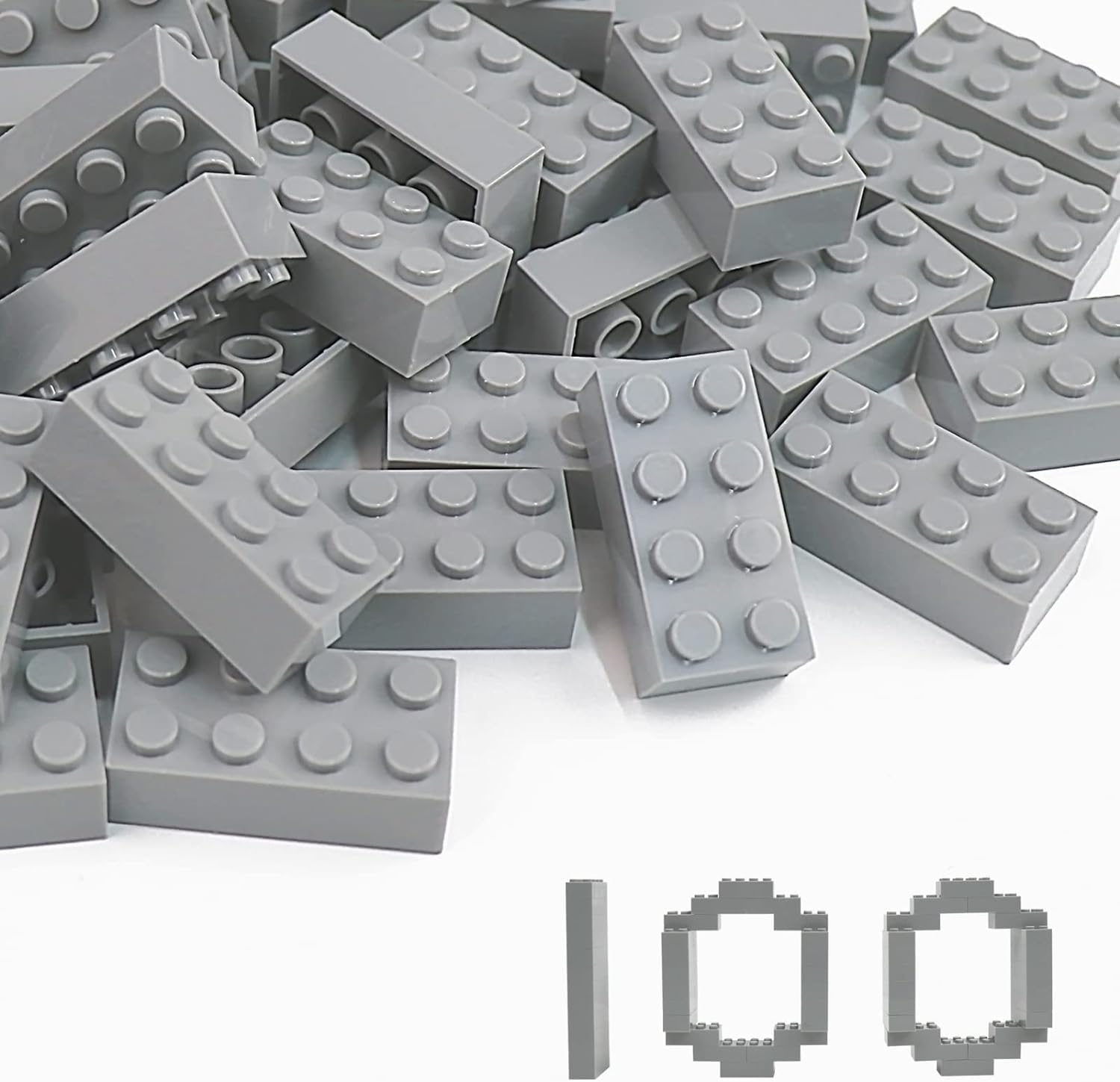 100 Piece Pink Bricks, 2x4 Building Bricks, Compatible with Lego: Pink Bricks