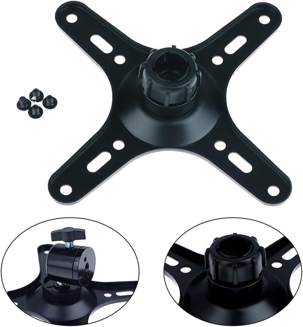 TV Mount， Portable Monitor Mount Bracket Plate, 1/4" to VESA 75×75/100×100mm, with M4 Screw Set Wall Holder,for Televisions(with PTZ)