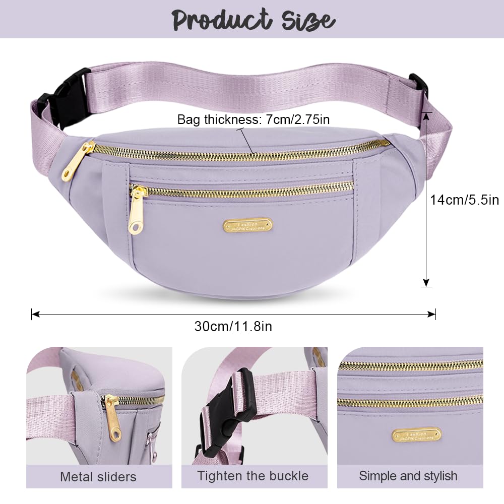 Marsupio Donna Uomo,Marsupio Sportivo de Viaggio,SZMK Fanny Pack Waist,Bum Bag Belt,Marsupi Lavoro a Tracolla Regolabile,Borsa Monospalla da Shopping per Viaggi, running, Uso Quotidiano - Viola